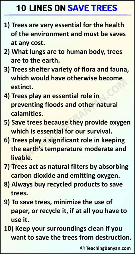 10 Lines On Save Trees