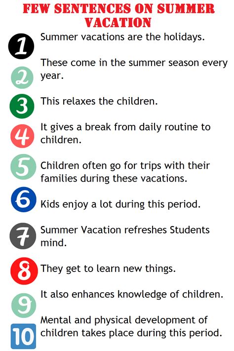 10 Lines On Summer Vacation In English For Paragraph Of Summer Vacation - Paragraph Of Summer Vacation