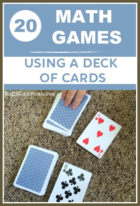 10 Math Games Using A Deck Of Cards Playing Cards Math - Playing Cards Math