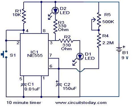 10 Minute Timer Circuit Electronic Circuits And