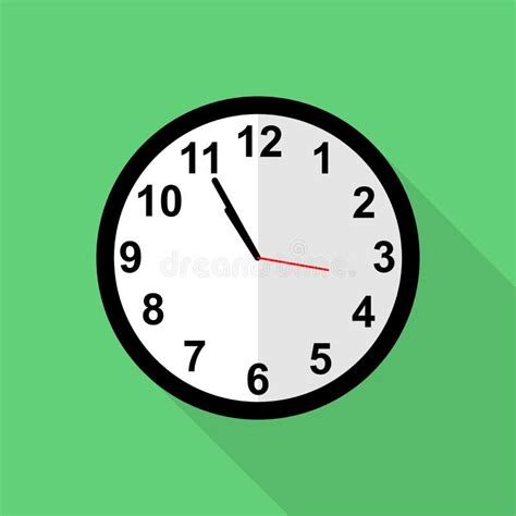 10 minutes to 11 o`clock analog clock icon - Dreamstime