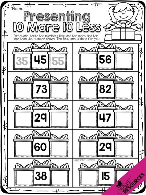 10 More 10 Less Worksheets First Grade Printable Ten More And Ten Less - Ten More And Ten Less