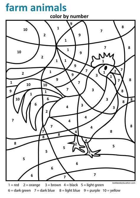 10 Page Color By Number Farm Animals Activity Farm Animal Colouring Pages - Farm Animal Colouring Pages