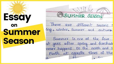 10 Paragraphs Summer Season Mr Greg X27 S Paragraph On Summer Vacation - Paragraph On Summer Vacation