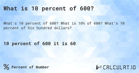 10 Percent Of 600