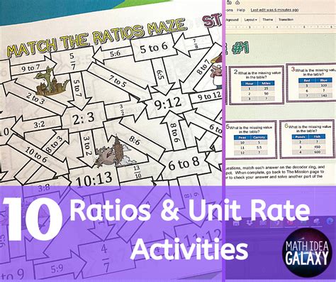 10 Ratios And Unit Rate Activities Idea Galaxy Unit Rate Activities 7th Grade - Unit Rate Activities 7th Grade