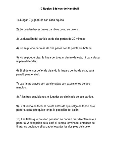 10 Reglas Basicas De Handball 5