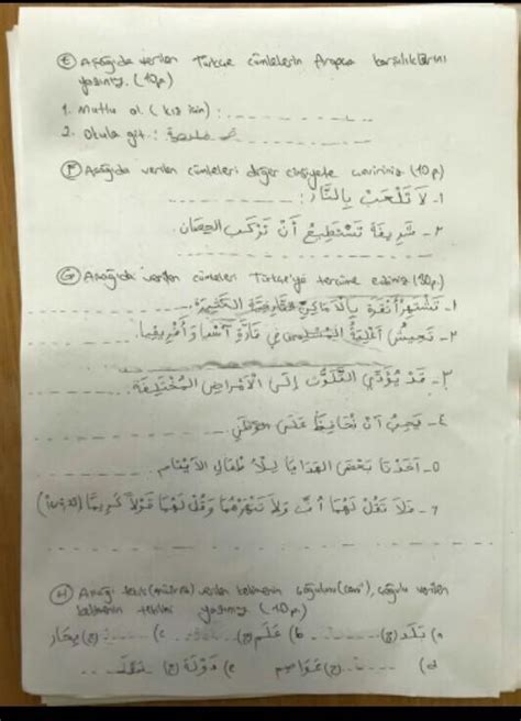 10 sınıf arapça çeviri