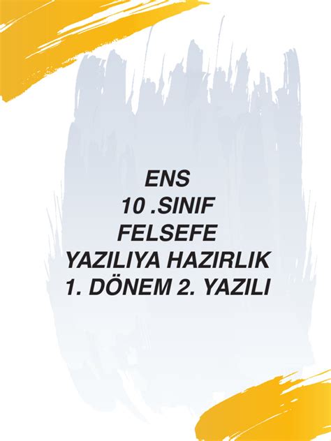10 Sınıf Felsefe Notları
