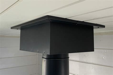 10 stove pipe trim collar.  square ceiling support box with trim, adjustabl...