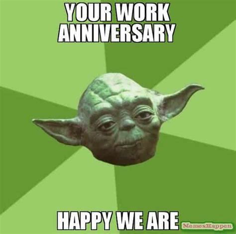 Feb 22, 2020 · Congratulations on your work anniversary. Your contributions to the company are greatly appreciated. Wishing you all the best in the years ahead. Hey Happy anniversary! Thank you for your efforts and creativity. You are a valued part of this team. Wishing you many years of success and innovation. . 10 year work anniversary meme