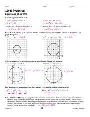 Read Online 10 8 Study Guide And Intervention Equations Of Circles Answers 