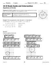 Read Online 10 8 Study Guide And Intervention Equations Of Circles Answers 