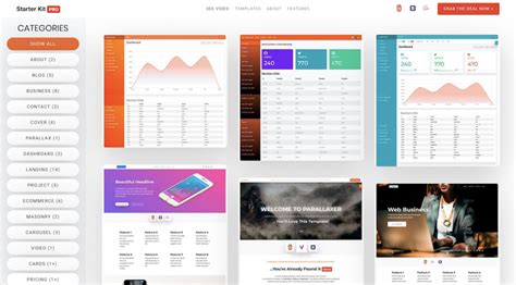 100 Bootstrap starter templates this Kit will save you valuable time!