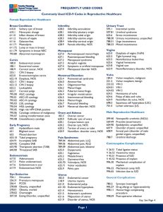 100 Common Diagnosis Codes ICD9 to ICD