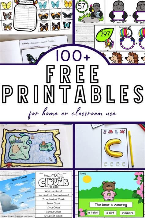 100 Free Educational Printables For Home Or Classroom Use Simple Living Creative Learning