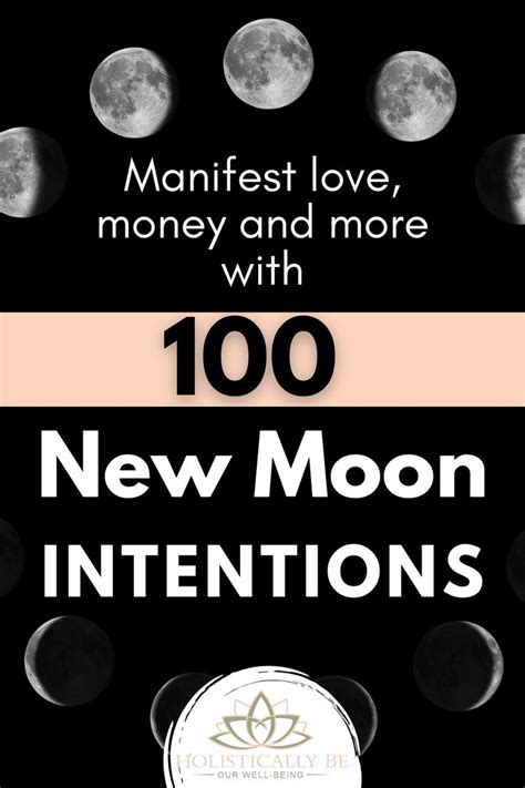 100 Inspiring New Moon Intentions to Manifest Love, Success