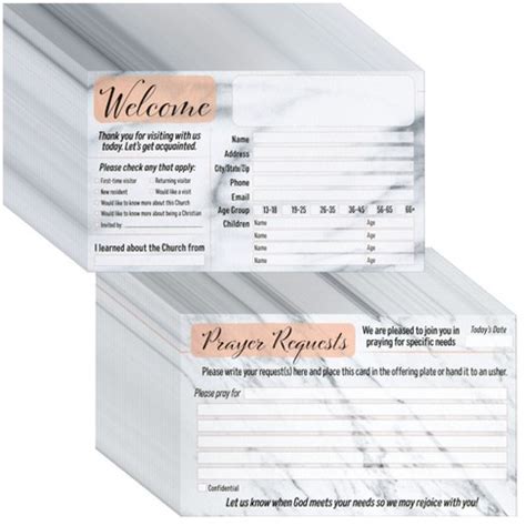 100 Pack Prayer Request and Church Visitor Cards …