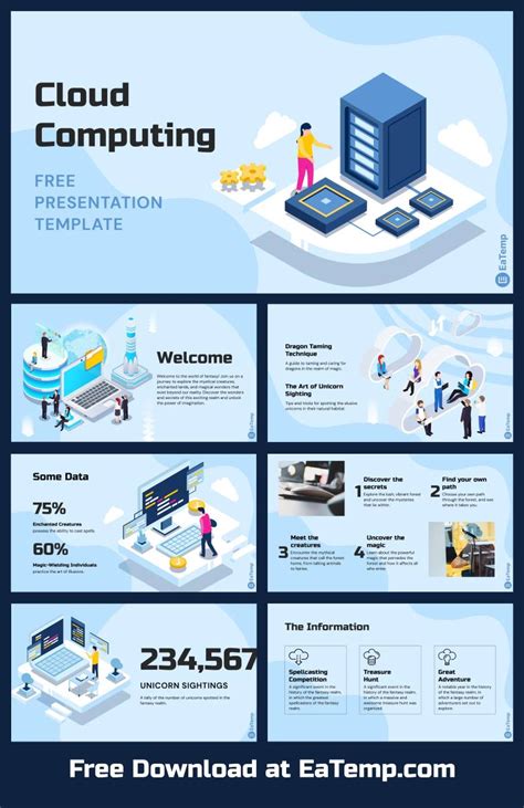 100 Professional Cloud Computing PPT Templates