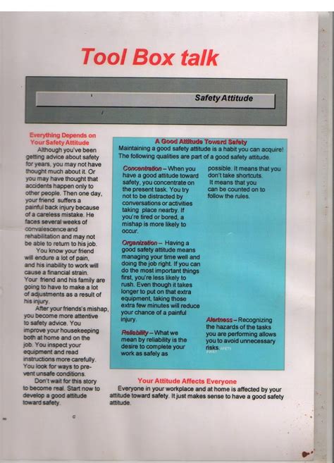100 Safety Topics For Daily Toolbox Talk Free Download Safety Toolbox Talks