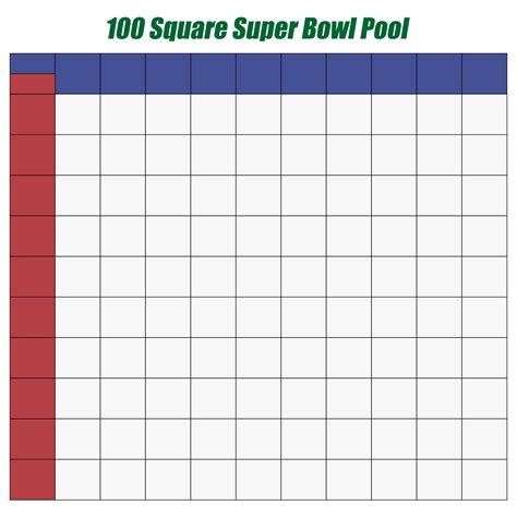 100 Square Printable Football Poo