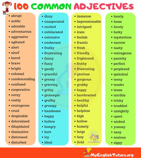 100 Adjective Examples For Grade 4 How To Adjectives Exercises For Grade 4 - Adjectives Exercises For Grade 4