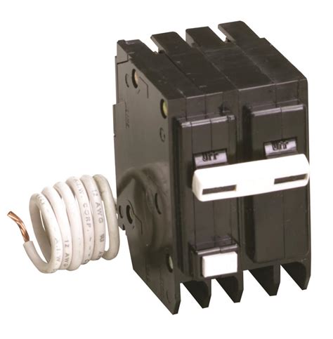 These breakers are larger than single-pole, so they take up two slots in your panel. If a double-pole breaker trips, it has a handle that allows you to reset both hots simultaneously. Double-pole breakers, like single-pole, protect against overloads (too many things plugged in) and faults. Ground Fault Circuit Interrupter (GFCI) Breaker.
