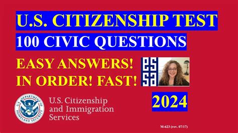 100 answers and questions for citizenship
