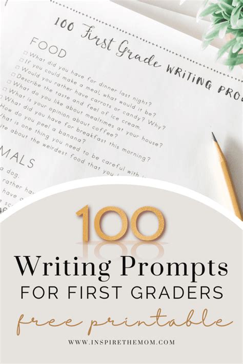 100 Awesome Writing Prompts For First Grade Free 1st Writing - 1st Writing