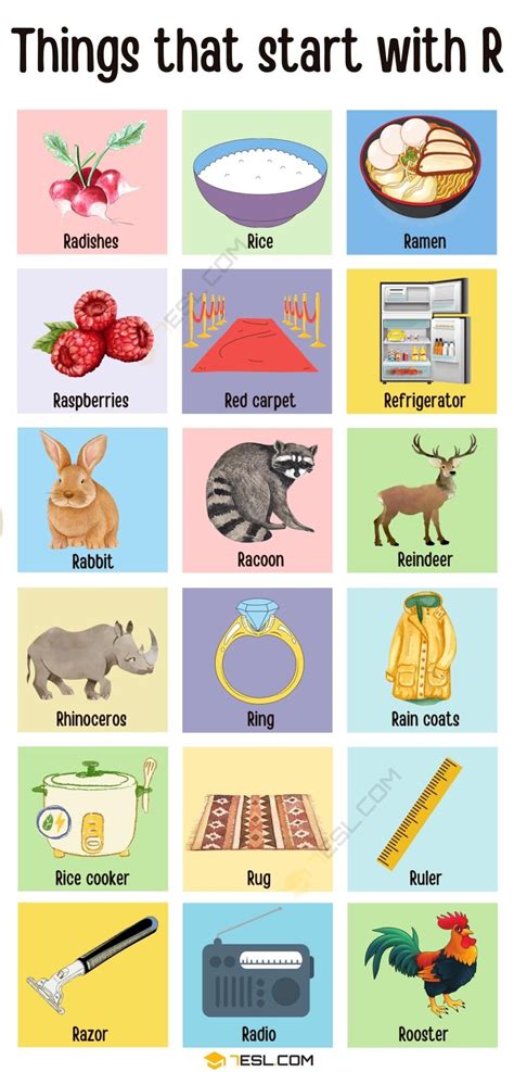 100 Common Things That Start With R In Nouns That Start With R - Nouns That Start With R