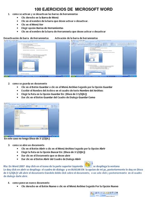 100 ejercicios de microsoft word