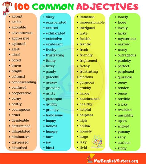 100 Exquisite Adjectives Daily Writing Tips Creative Writing Descriptive Words - Creative Writing Descriptive Words
