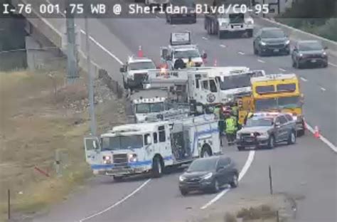 100 gallons of diesel fuel spill in Jefferson County, I-76 EB ramp to Sheridan Blvd. closed