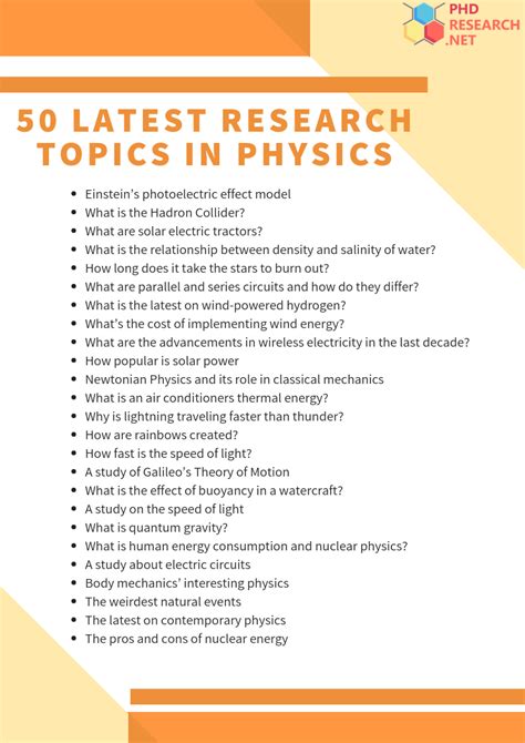 100 Interesting Physics Topics For Research Paper In Physical Science Research Topics - Physical Science Research Topics