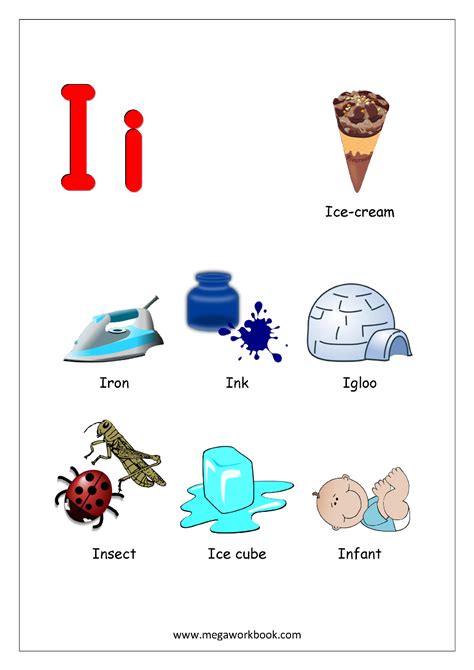 100 Objects That Start With I Alphabet Items Kindergarten Words That Start With I - Kindergarten Words That Start With I