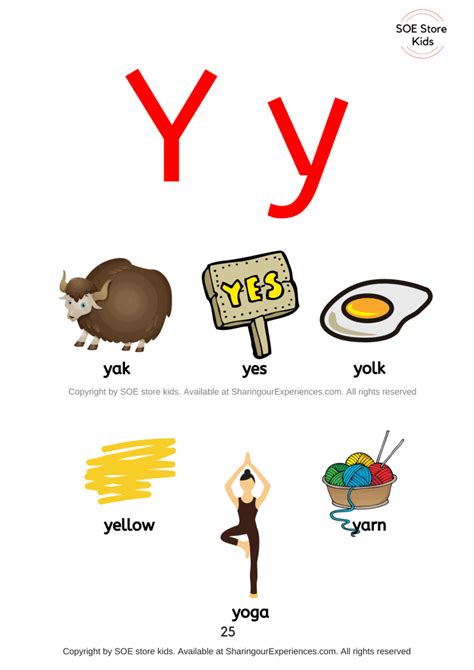 100 Objects That Start With Y Inspire The Preschool Words That Start With Y - Preschool Words That Start With Y