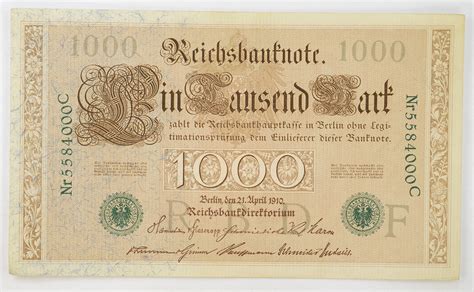 100 reichsmark schein 1910