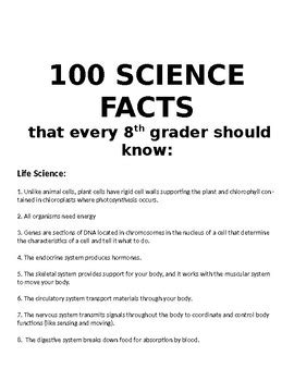 100 Science Facts Every 8th Grader Should Know 8th Grade Science Facts - 8th Grade Science Facts