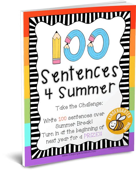 100 Sentences For Summer Kindergarten Writing Notebook The Easy Sentences For 1st Graders - Easy Sentences For 1st Graders