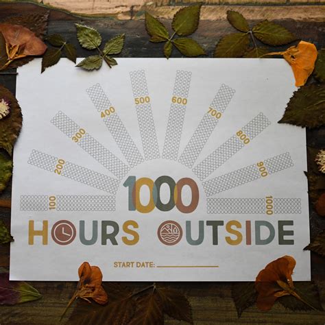 1000 Hours Outside Printable Tracker