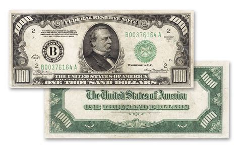1000 bills for sale. The $1000 bill, also known as the large denomination bill, is the highest valued banknote ever issued for public circulation by the United States Treasury. Nicknamed the ‘grand note’, these bills featuring the portrait of President Grover Cleveland were last printed in 1945 and officially discontinued in 1969 due to lack of use and concerns ... 