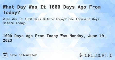1000 Days Ago