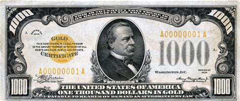 Claim: U.S. President Grover Cleveland was featured on the $1,000 bill.