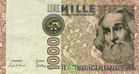 The Popular 1000 Lire. By Collezione Fondazione Cariparma. The Thousand Lire note represents the quintessential symbol of Italian paper money. This note was the best known, the most named and the largest, and it has accompanied the history of our country since 1896, telling the historical evolution of money and its iconography.. 