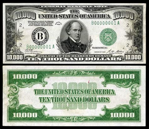 The bill is a true collector's item, and those collectors are willing to pay dearly for the few remaining $10,000 bills still in circulation. In some cases, a pristine $10,000 bill can be worth .... 