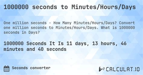 1000000 Seconds