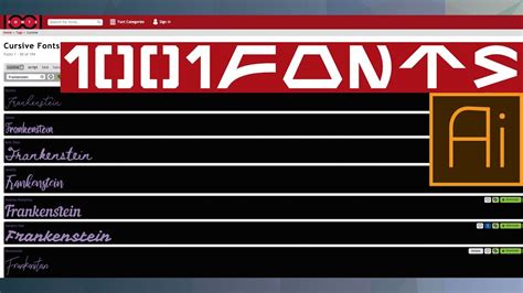 1001 fonts Descargar e instalas fuentes Illustrator YouTube