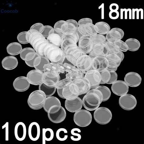 100Pcs 18mm Plastic Coin Holder Capsule Protector Case ... - eBay