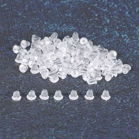 100pcs Translucent Rubber Earring Stopper Backs White …