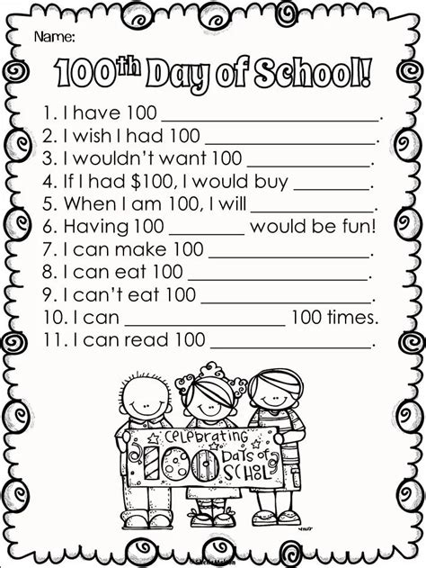 100th Day Of School Worksheets 100th Day Worksheet - 100th Day Worksheet